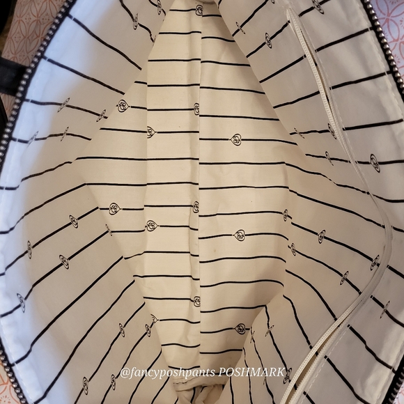 BRIGHTON holiday love notes tote bag purse w/logo heart zipper pull black red - Picture 14 of 17